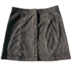H&M Black Suedelike Soft Feel Suede Like Black A Line Skirt Size Size 12